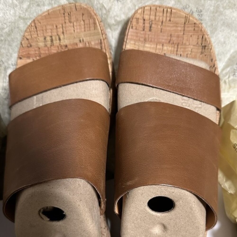 KORK-EASE Alia Brown Opened Toe Leather Clog (Brown) 11M